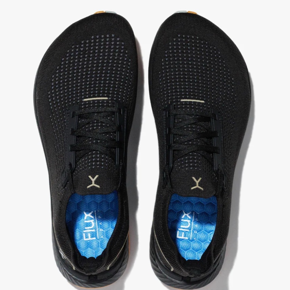 Black and Blue Athletic Shoes Breathable Cushioned Knit